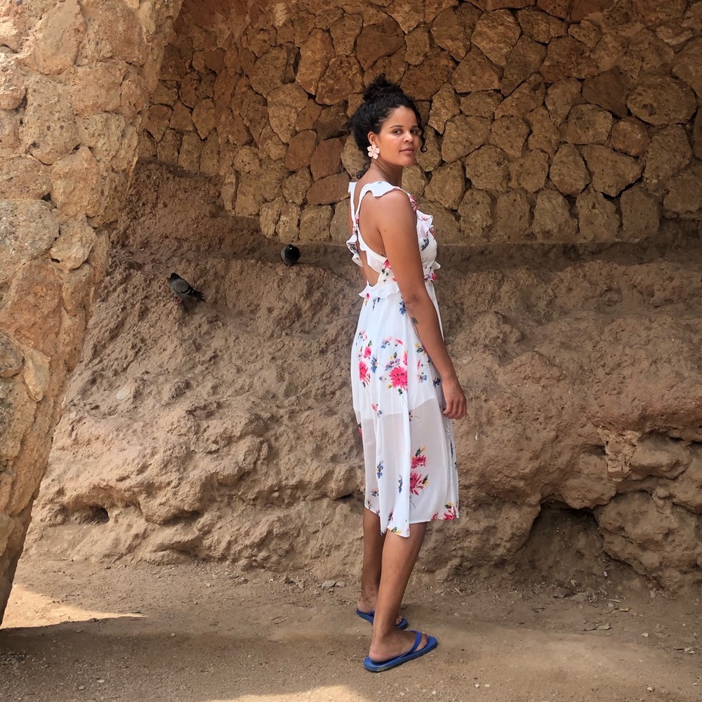 ASTR light blue floral sundress